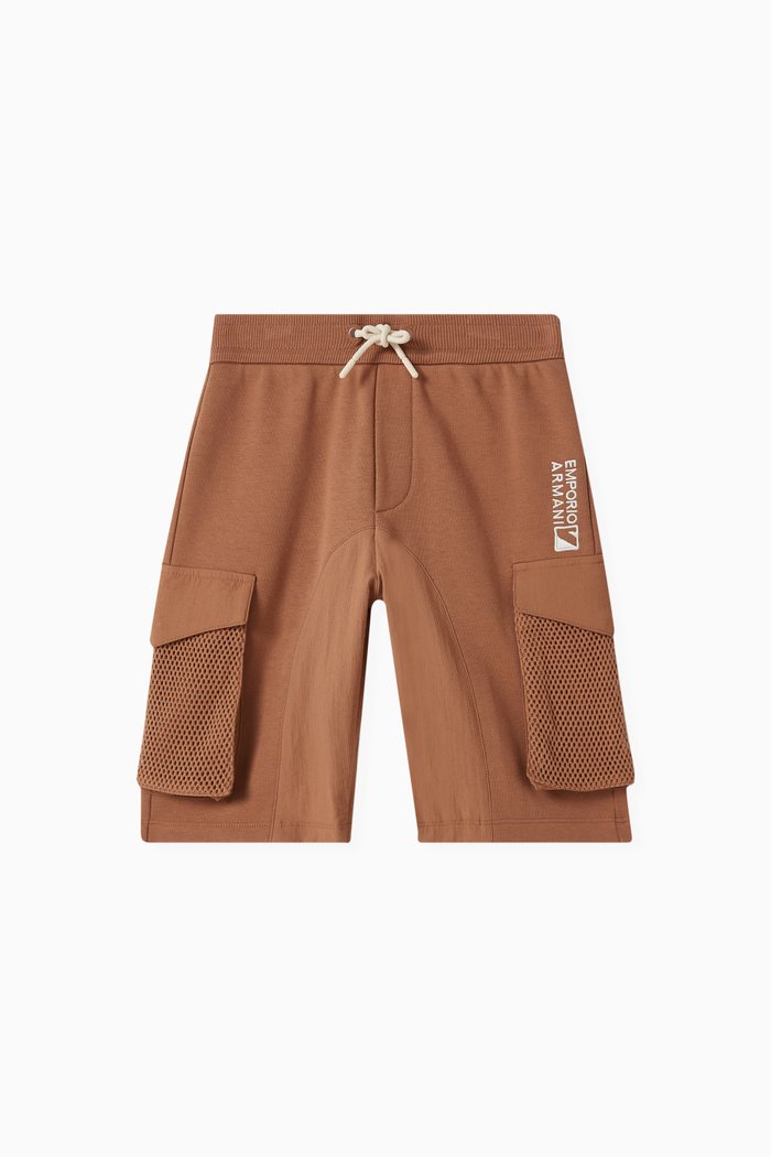 

Logo-embroidered Shorts in Cotton, Brown