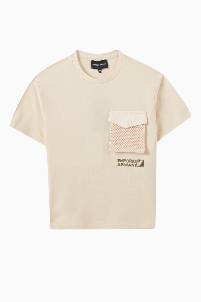 

Pocket Detail T-shirt in Cotton, Neutral