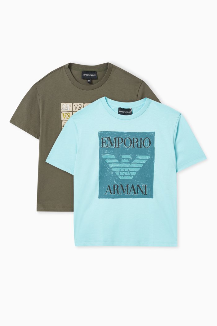 

Logo-print T-shirts in Cotton-jersey, Set of 2, Blue