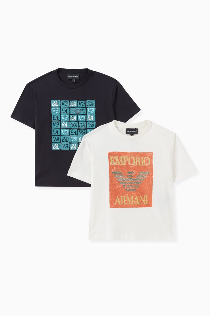 

Logo-print T-shirts in Cotton-jersey, Set of 2, White