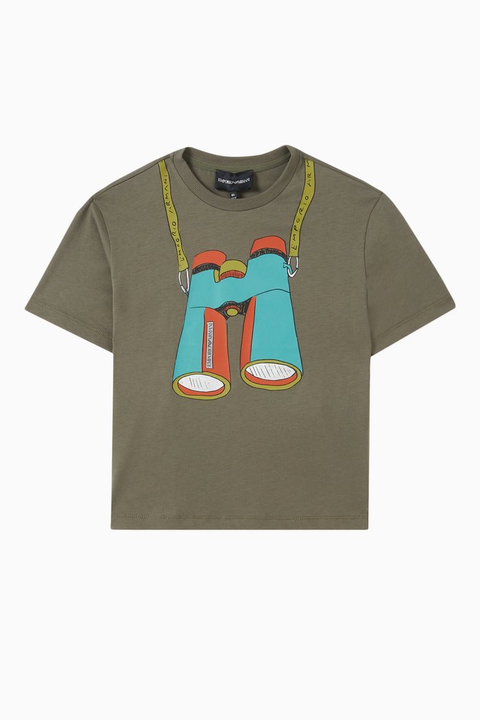 

Binocular-print T-shirt in Cotton-jersey, Green