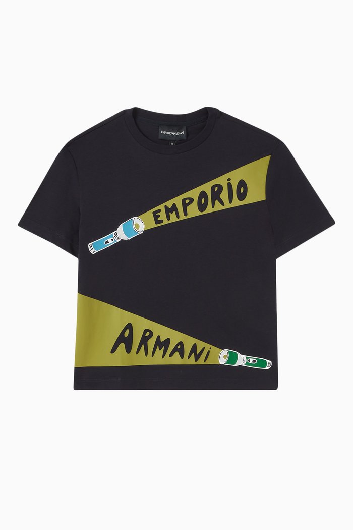 Graphic-print T-shirt in Cotton-jersey, Blue