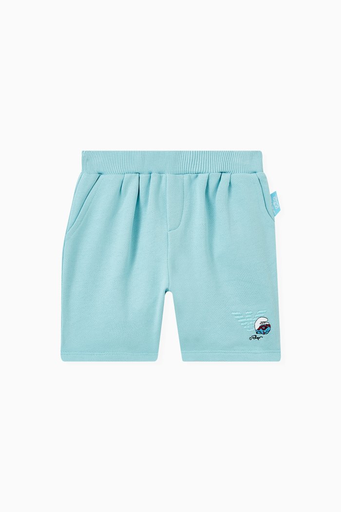 

Smurf Logo Shorts in Cotton, Blue