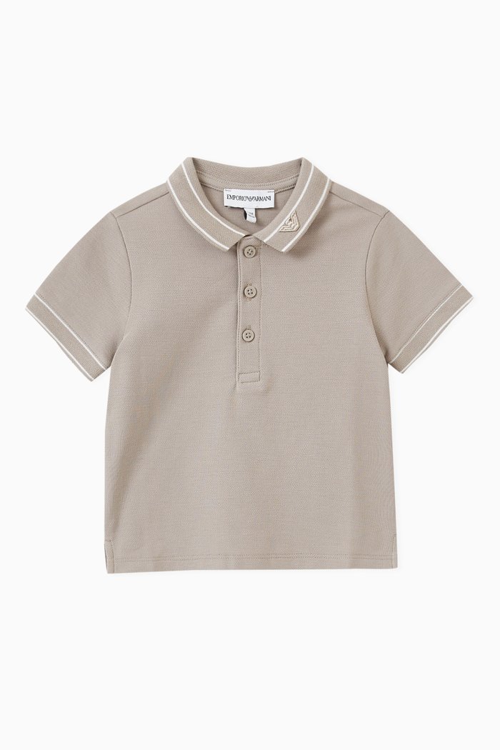 

Micro Eagle Logo Polo Shirt in Cotton-piqué, Brown