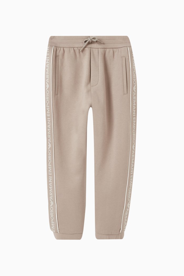 

EA Drawstring Logo Jogger Pants, Brown