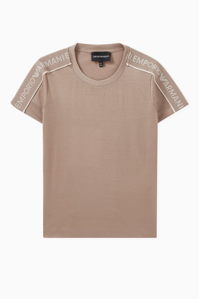 

EA Text Logo T-Shirt in Cotton, Brown
