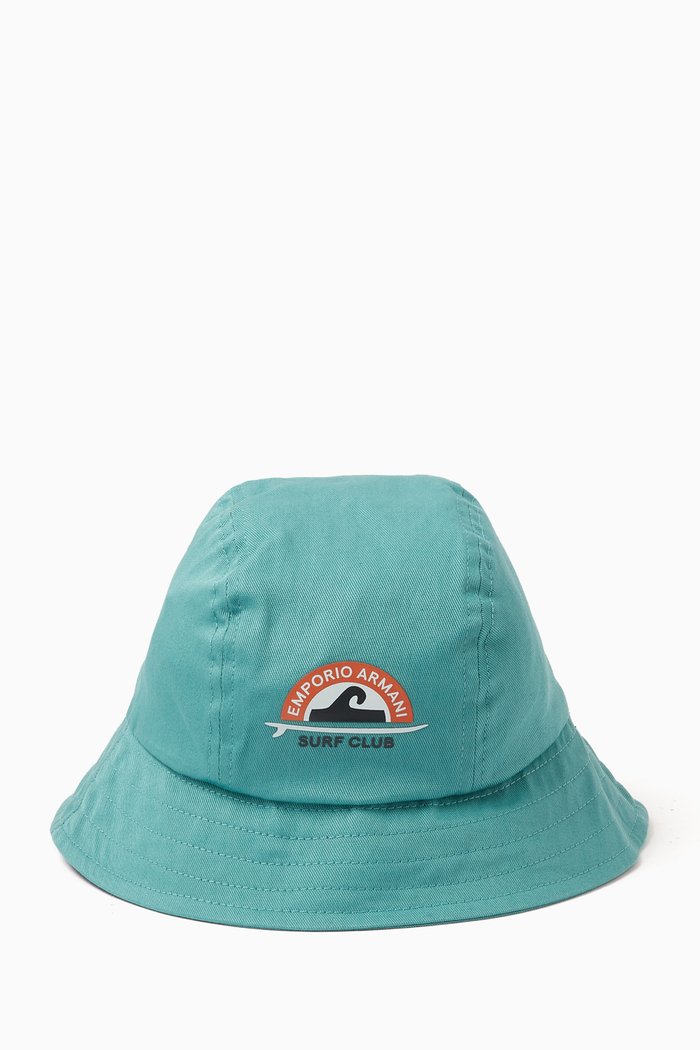 Surf Club Bucket Hat in Cotton, Blue