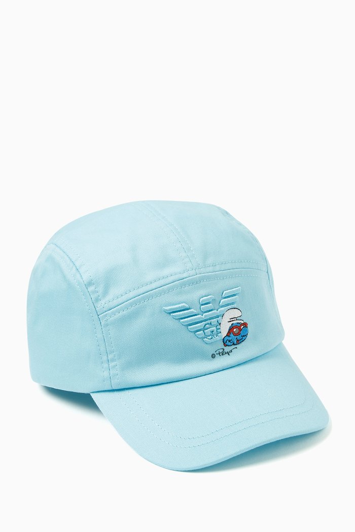 

x The Smurfs Logo Baseball Hat in Organic Cotton Twill, Blue