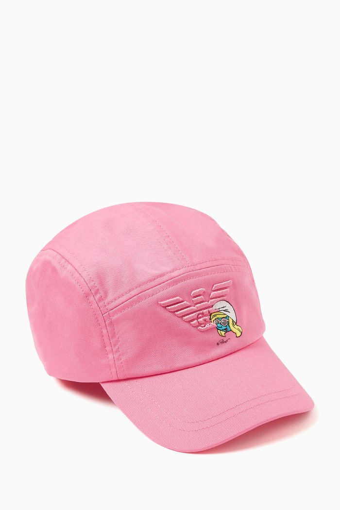 

x The Smurfs Logo Baseball Hat in Organic Cotton Twill, Pink