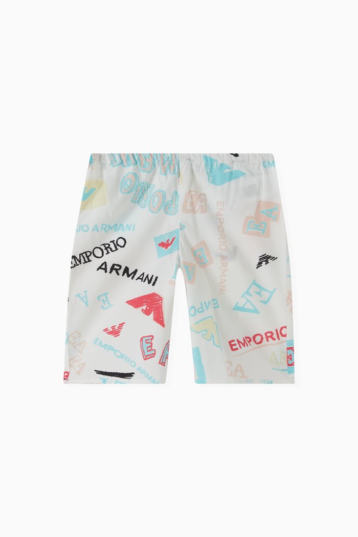 Logo-print Wide-leg Pants, White
