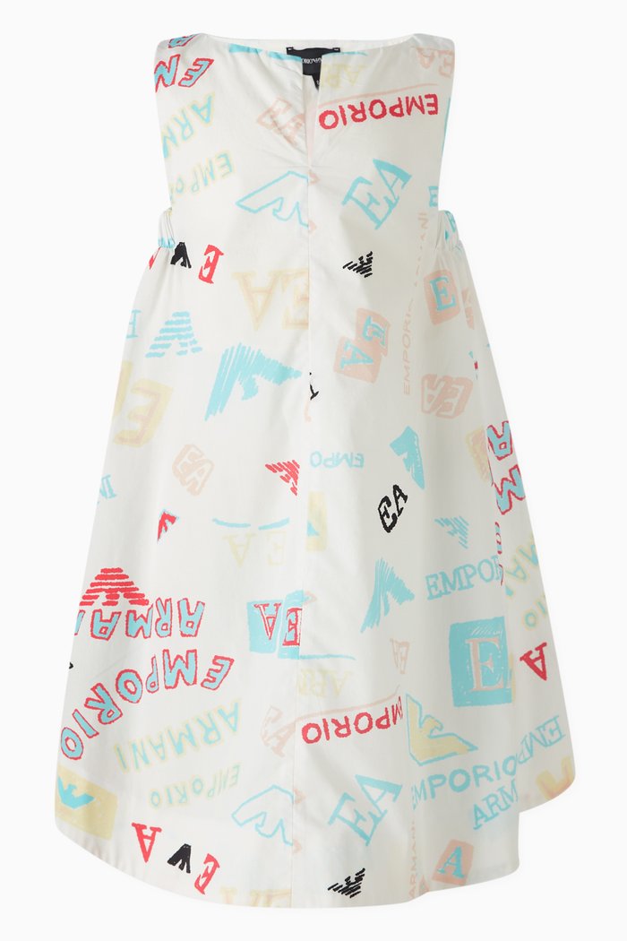 

All-over Logo Dress in Cotton-poplin, White