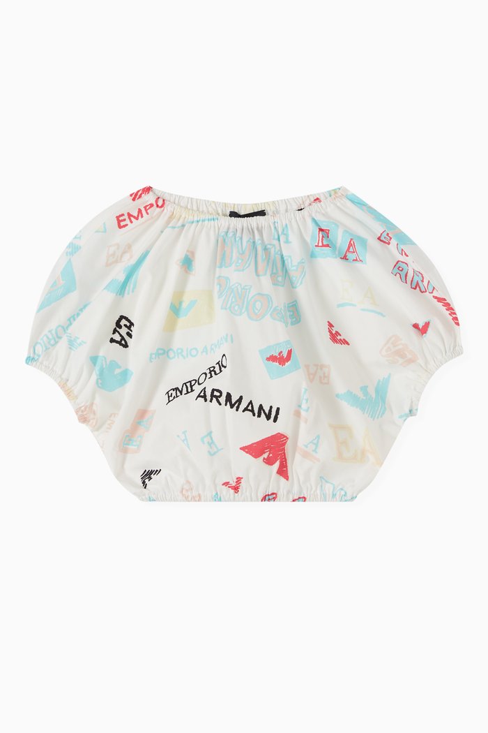 All-over Logo Top in Cotton, White