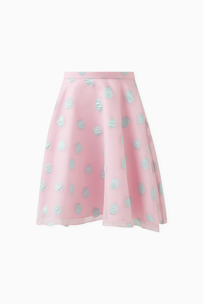 

Polka Dot Skirt in Organza, Pink