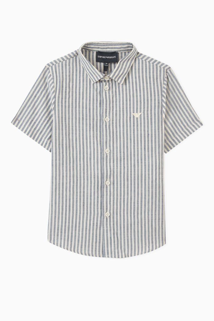 

Logo-embroidered Shirt in Cotton-blend, Blue