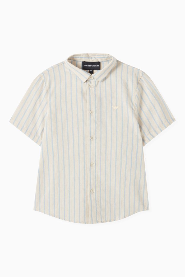 

Logo-embroidered Shirt in Cotton-blend, Blue