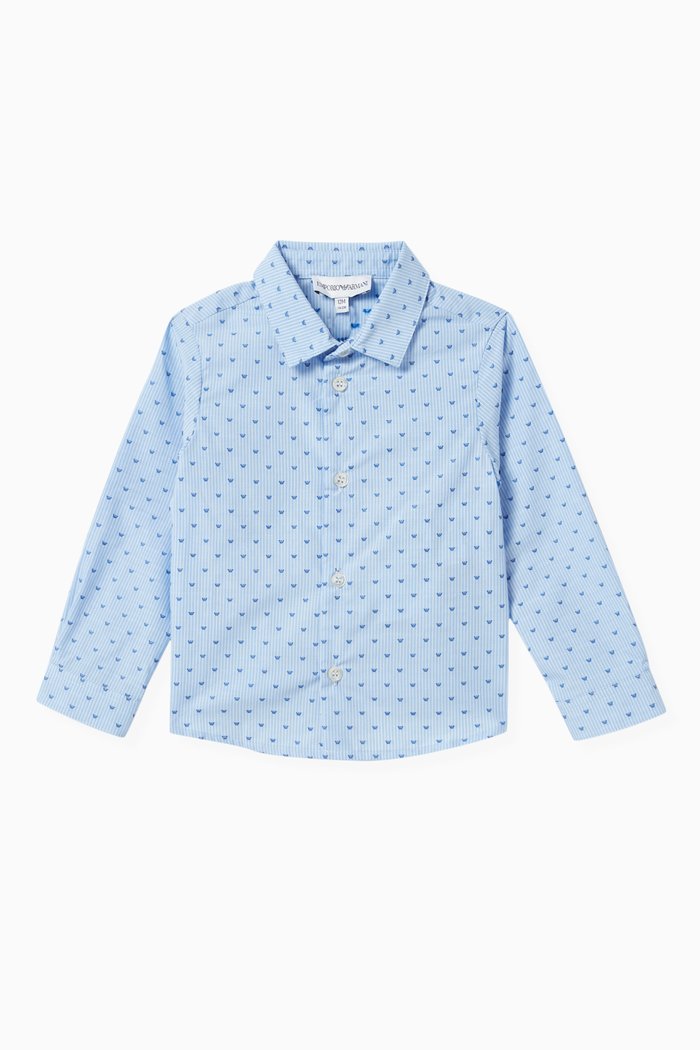 

Micro Eagle Logo Shirt in Cotton, Blue