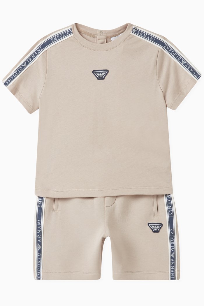 

Text Logo Tape T-shirt & Shorts Set, Neutral
