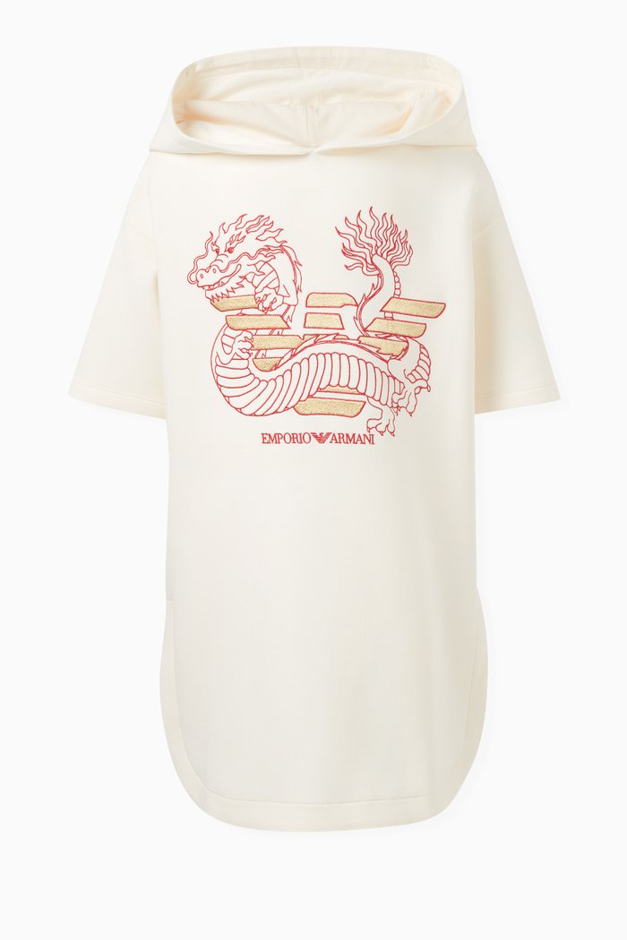 

Chinese New Year Logo-print T-shirt Dress in Cotton, White