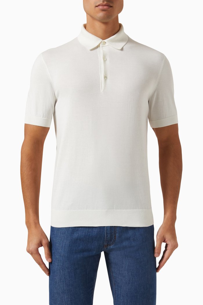 

Polo Shirt in Premium Cotton-knit, White