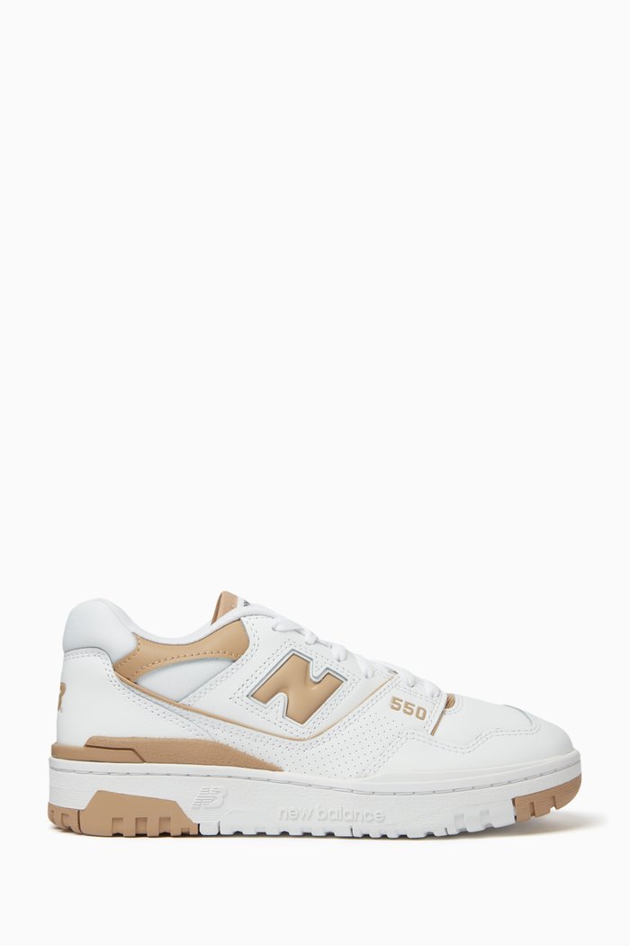 

BB550 Low-top Sneakers in Leather & Mesh, Neutral