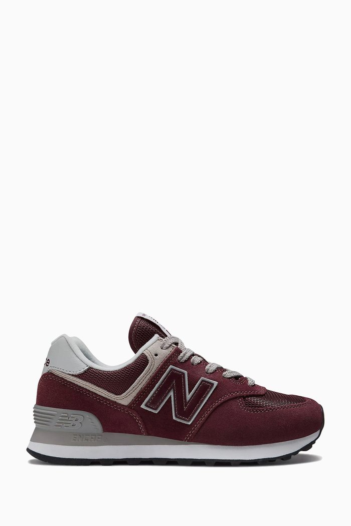 

574 Low-top Sneakers in Suede & Mesh, Red
