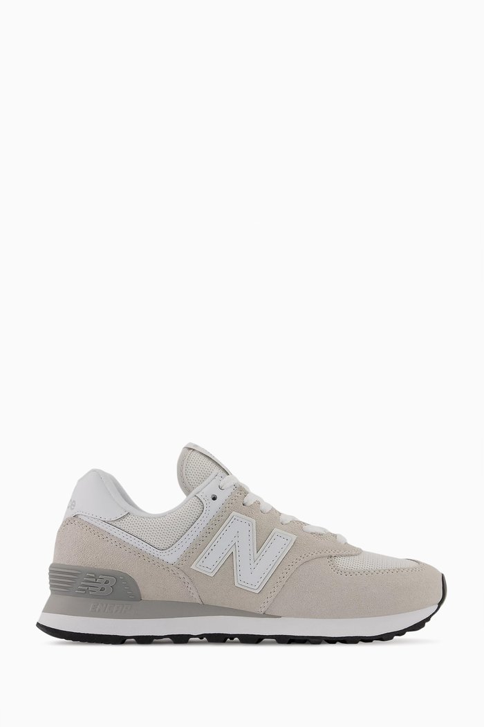 

574 Low-top Sneakers in Suede & Mesh, White