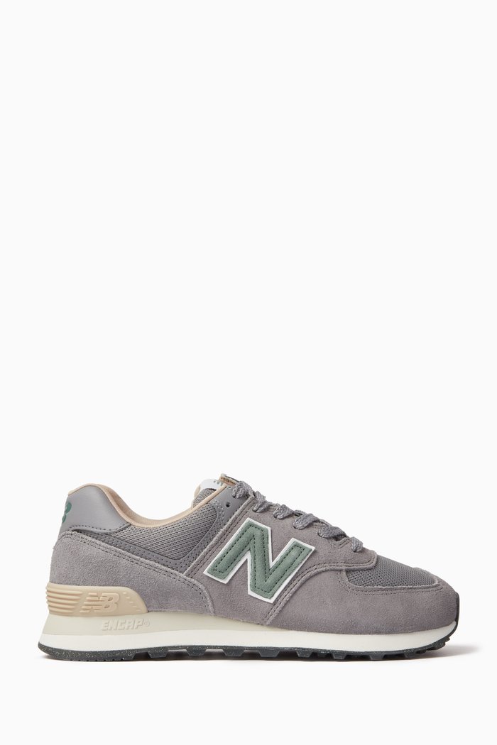

574 Low-top Sneakers in Suede & Mesh, Grey