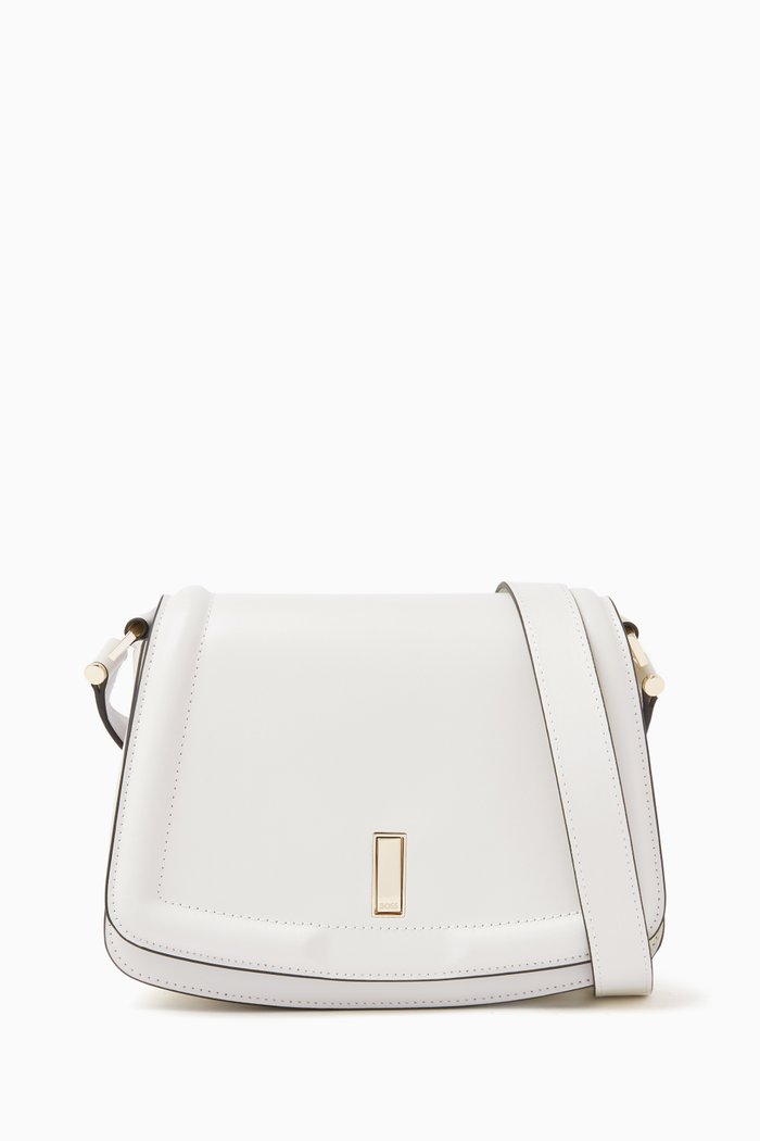 

Arielle Saddle Crossbody Bag in Leather, White
