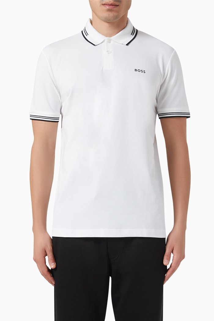 

Paul Slim-fit Polo Shirt in Stretch-cotton, White