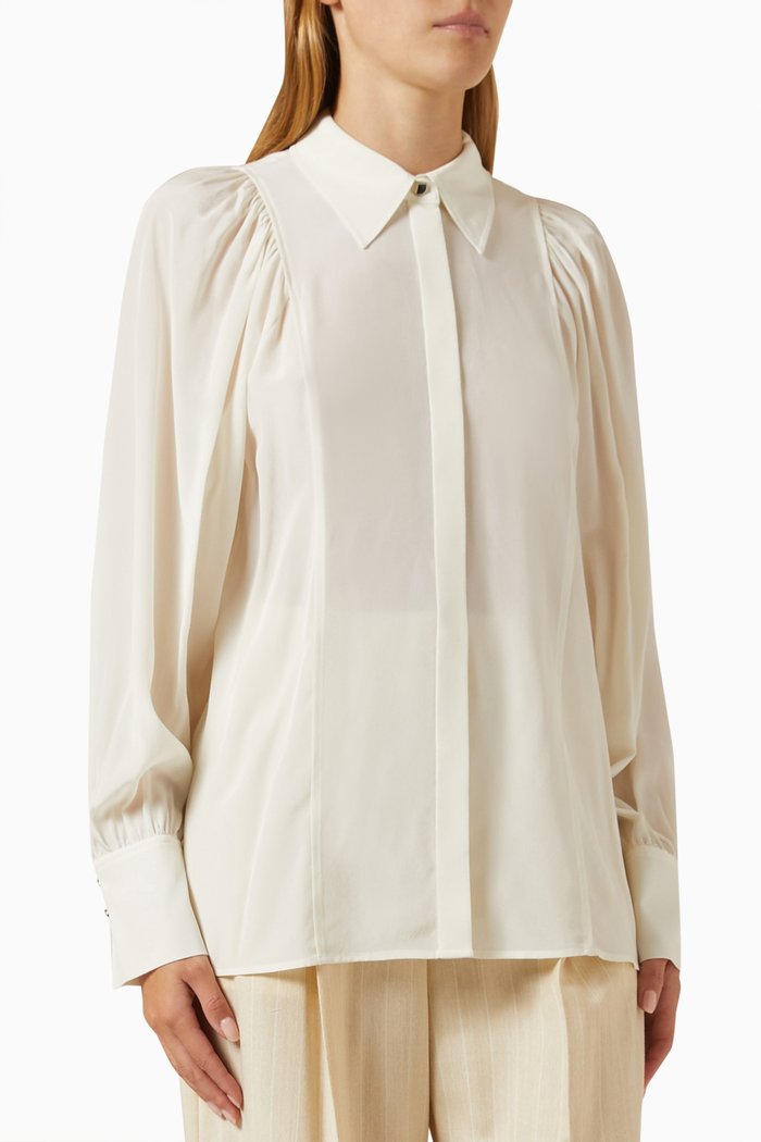 

Relaxed-fit Blouse in Silk, White