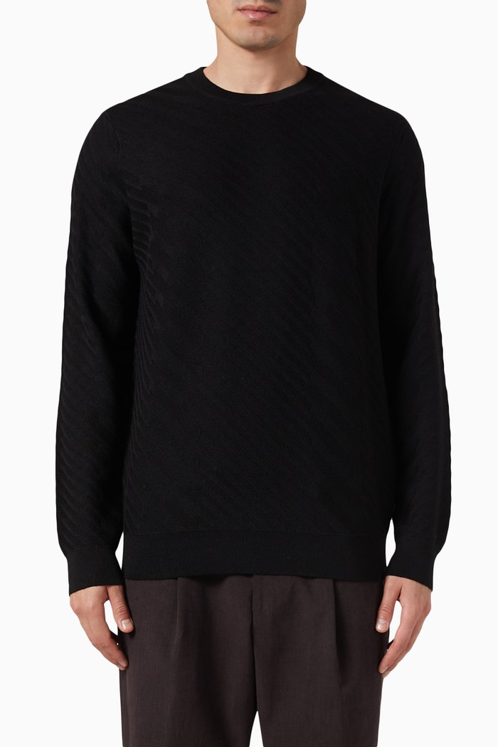 

Monogram Sweater in Virgin Wool, Black