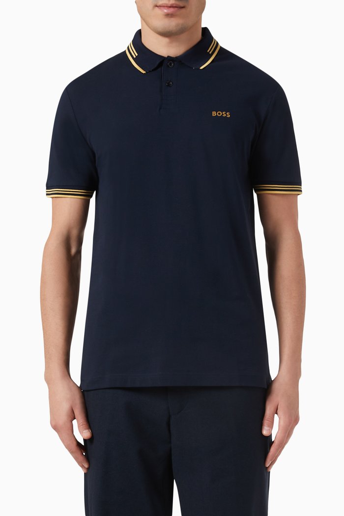 

Paul Slim-fit Polo Shirt in Stretch-cotton, Blue