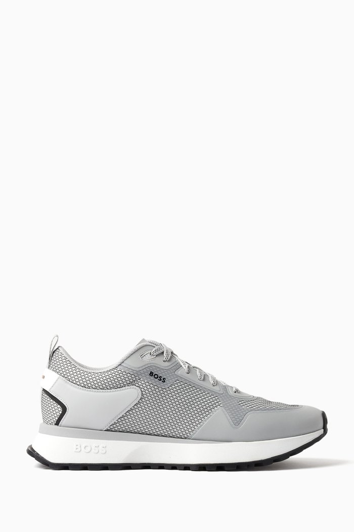 

Sneakers in Mixed Materials, White