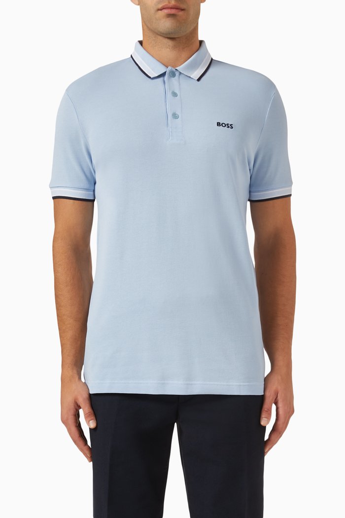 

Paddy Polo Shirt in Cotton, Blue