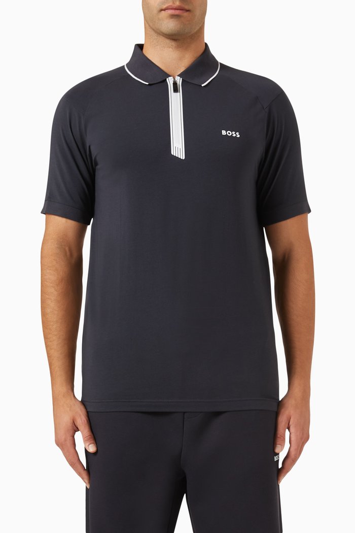 

Logo-print Polo Shirt in Cotton, Blue