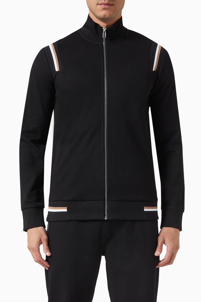 

Shepherd 66 Zip-up Sweater in Cotton-blend, Black