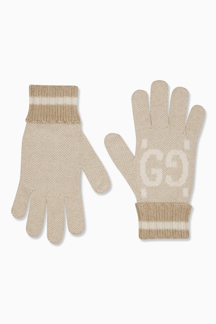 

GG Lamé Gloves, Brown