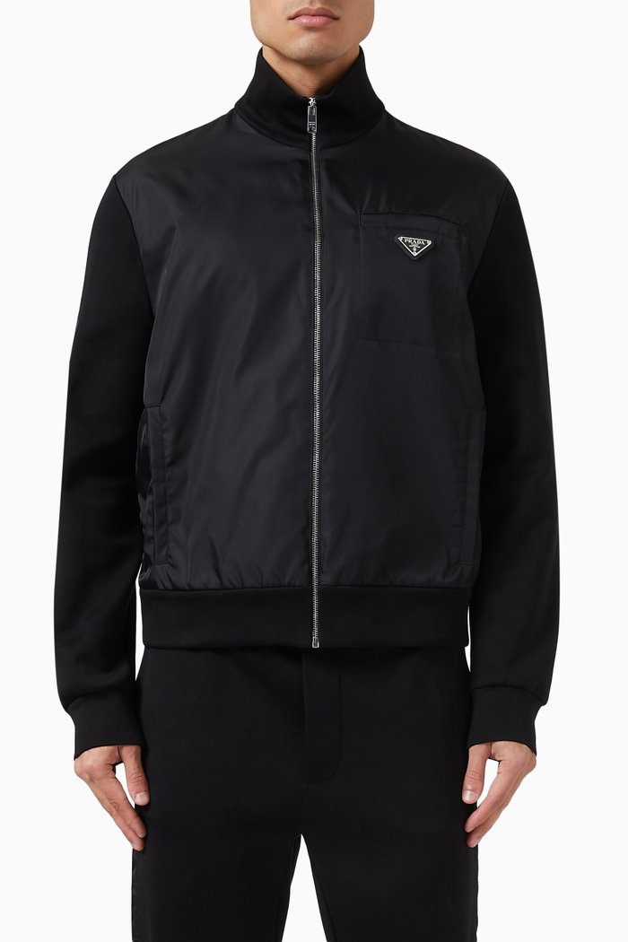

Sweatshirt in Re-Nylon & Fleece, Black