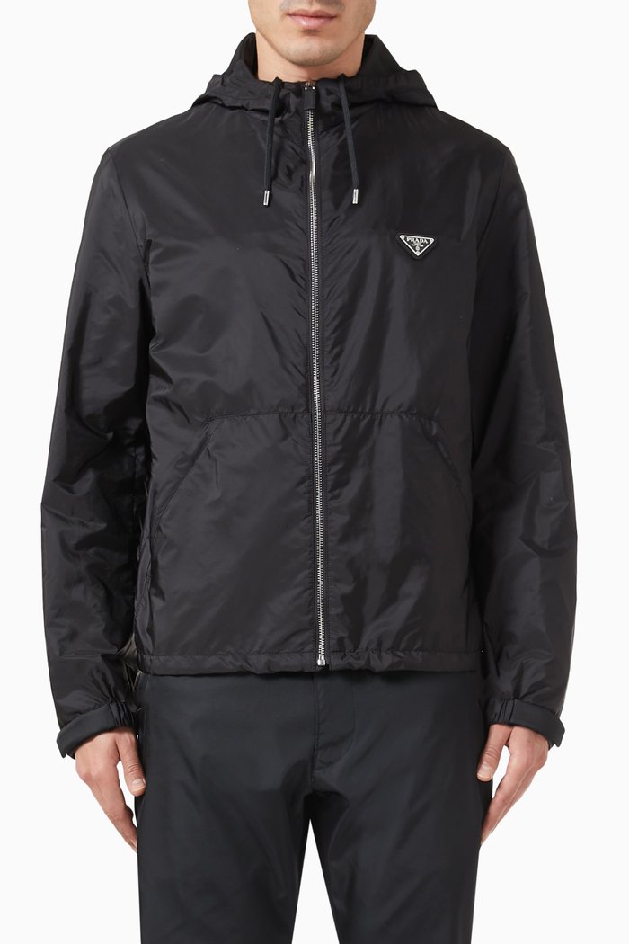 

Logo Jacket in Re-Nylon, Black