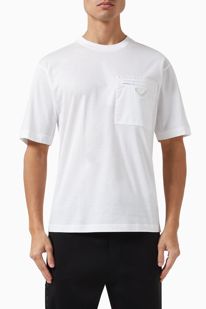 

Logo T-shirt in Re-Nylon & Jersey, White
