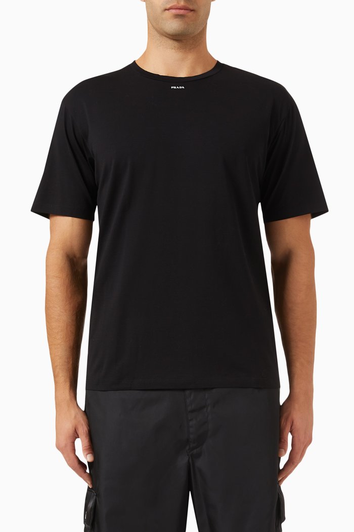 

Logo T-shirt in Stretch Cotton-jersey, Black