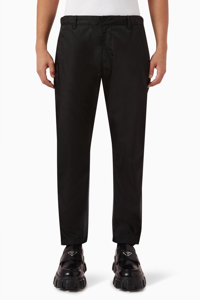 

Metal Logo Plaque Pants in Re-nylon, Black