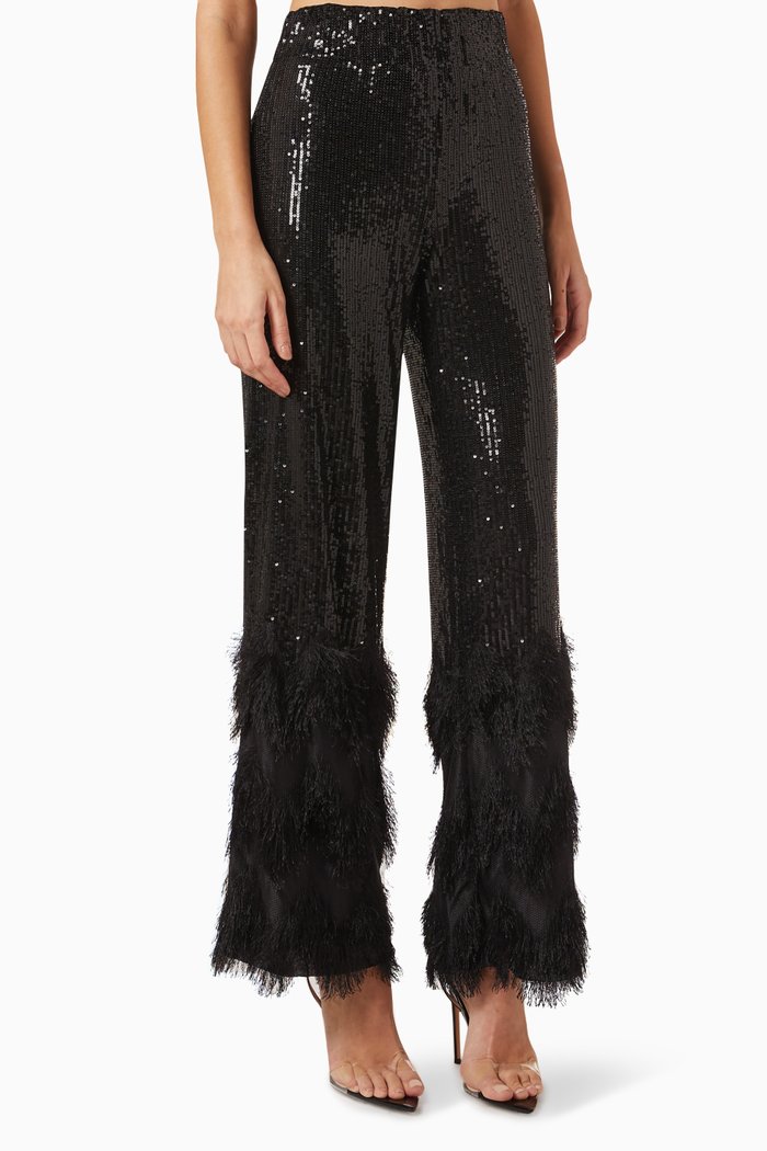 

Yasflow Wide-leg Pants in Sequins, Black