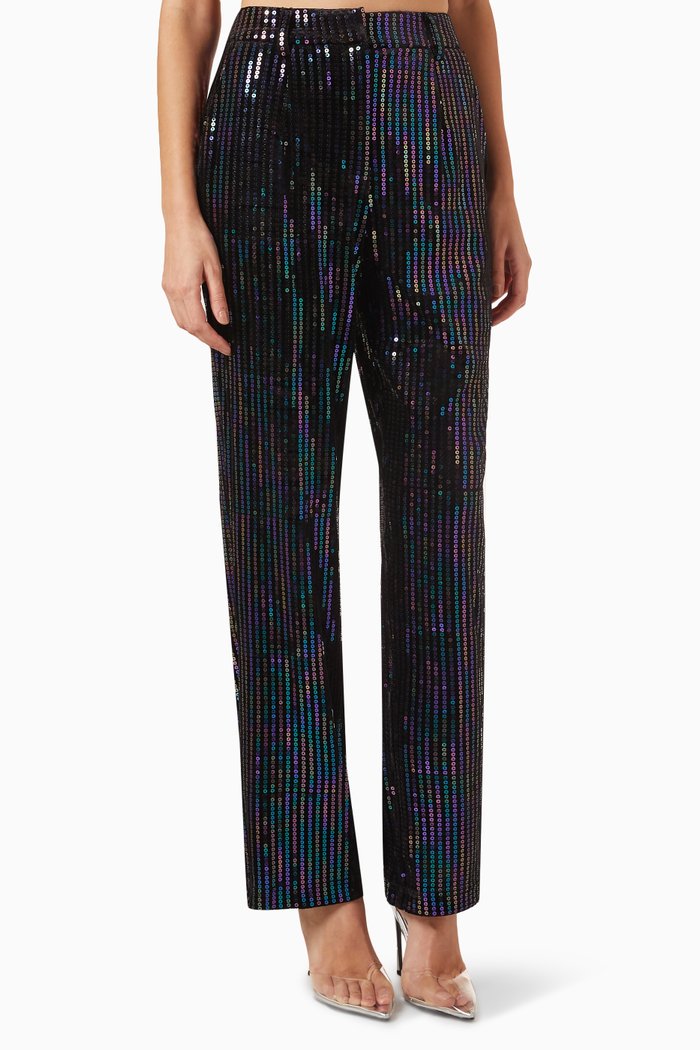 

Yaseliva Pants in Sequins, Black