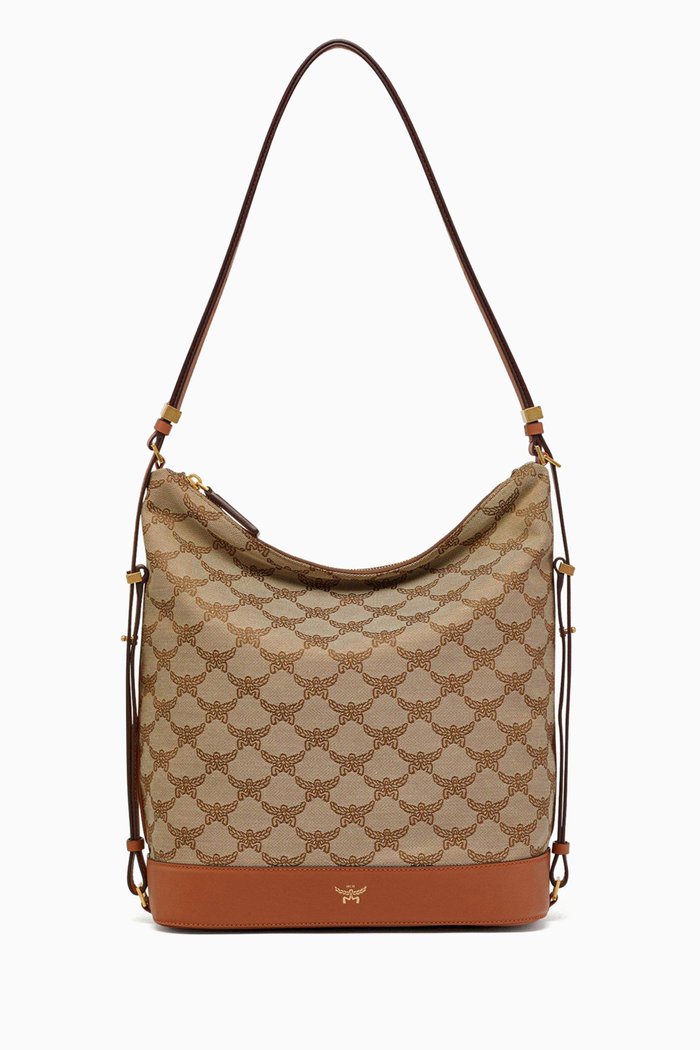 

Large Himmel Hobo Bag in Lauretos Jacquard, Neutral