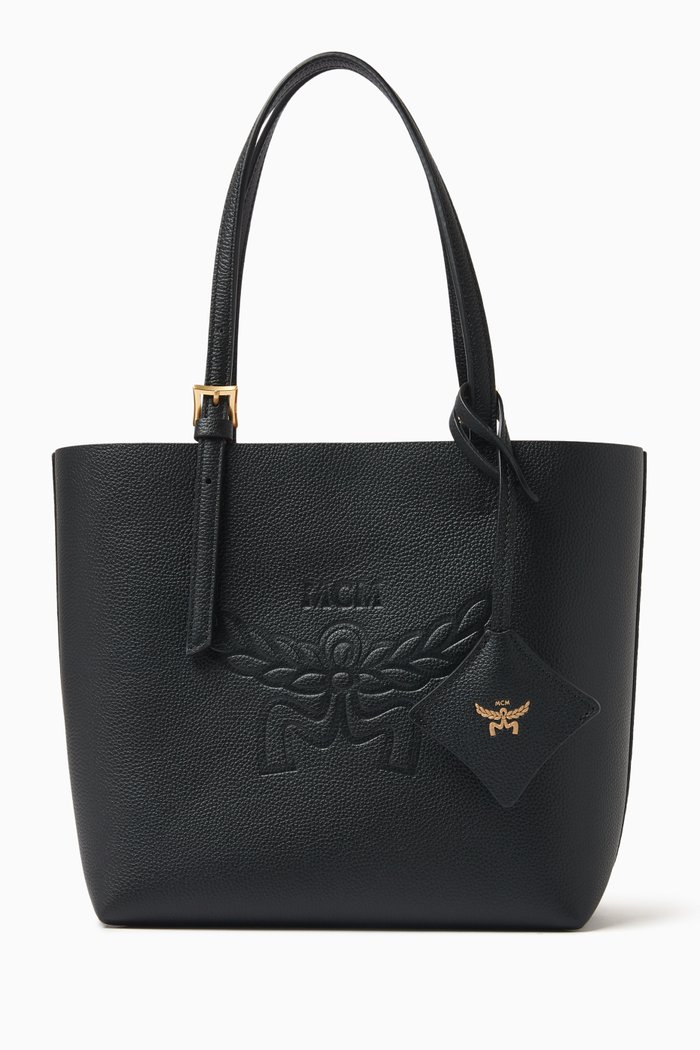 

Mini Himmel Shopper Tote Bag in Leather, Black