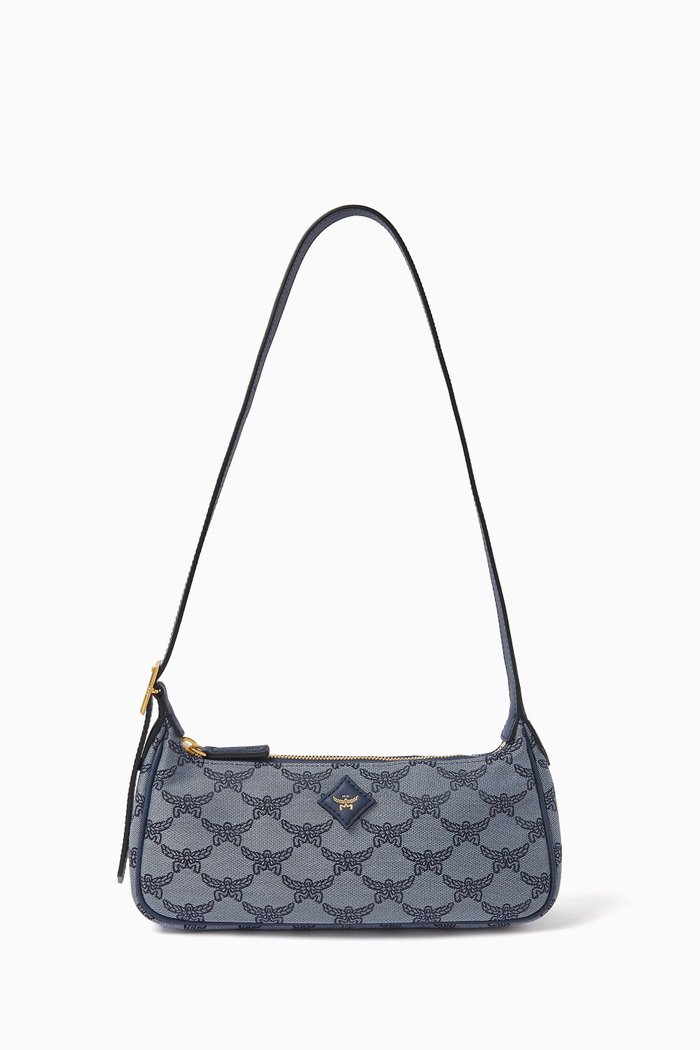 

Small Himmel Shoulder Bag in Canvas, Blue