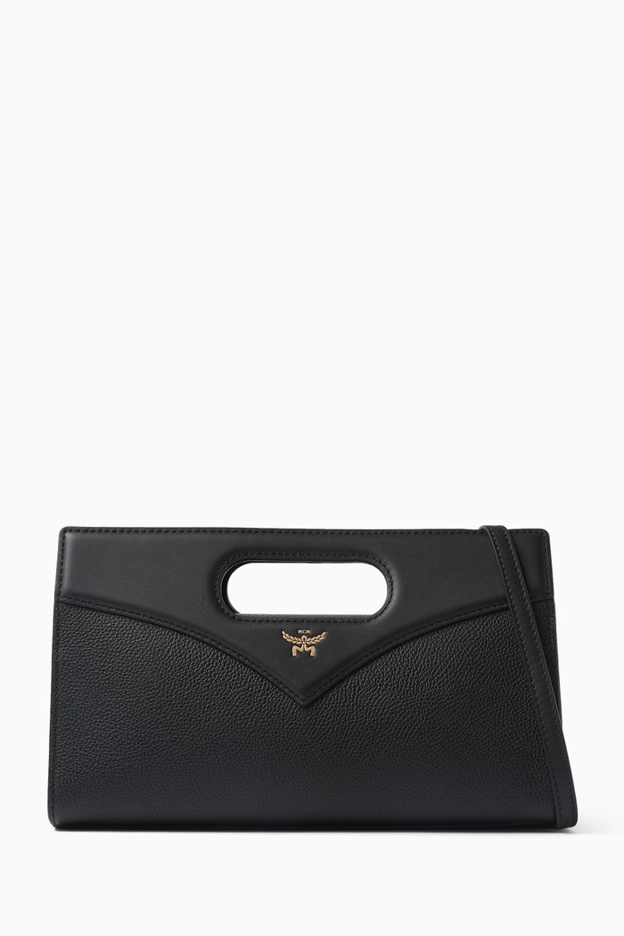 

Diamond Crossbody Bag in Leather, Black