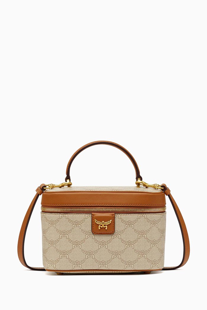

Small Himmel Vanity Case Top-handle Bag in Coated-canvas, Neutral