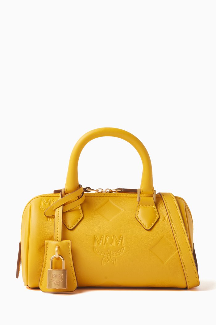 

Small Ella Boston Bag in Leather, Gold